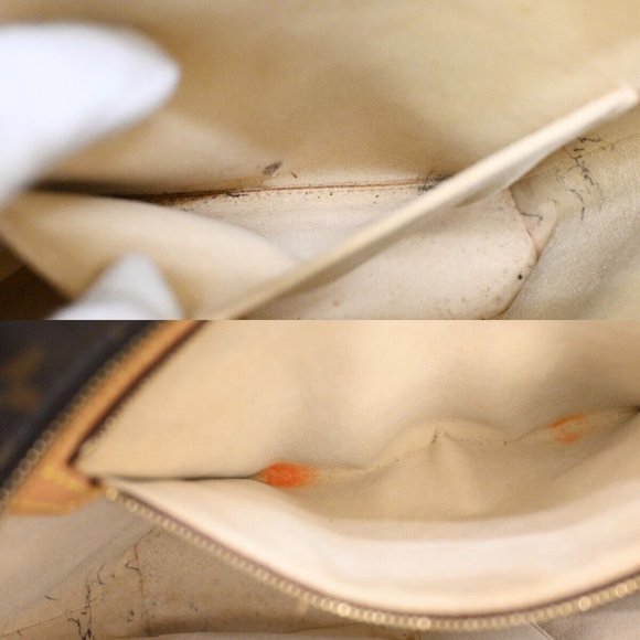 LOUIS VUITTON Logo Luco Shoulder Tote Bag Monogram Leather Brown - Picture 8 of 16